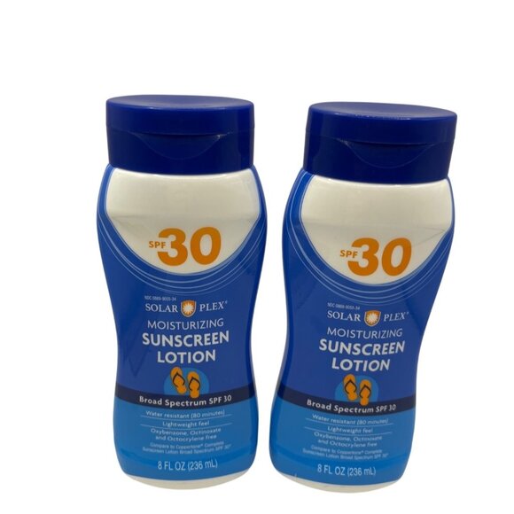 Solar Plex SPF 30 Moisturizing Sunscreen Lotion Broad Spectrum 8 Fl Oz 2-Pack - Picture 1 of 5